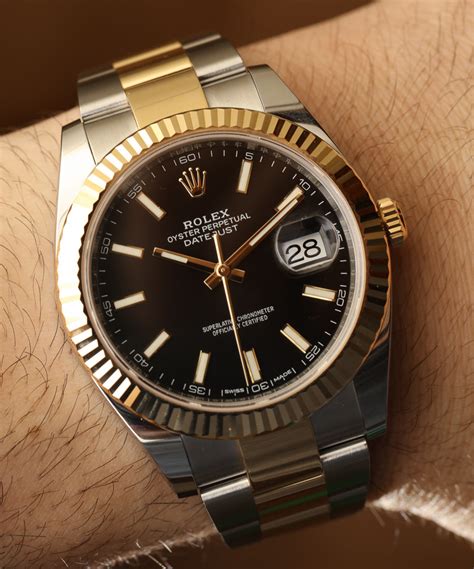 mens rolex datejust black dial two tone oyster|Rolex Datejust 41 126333.